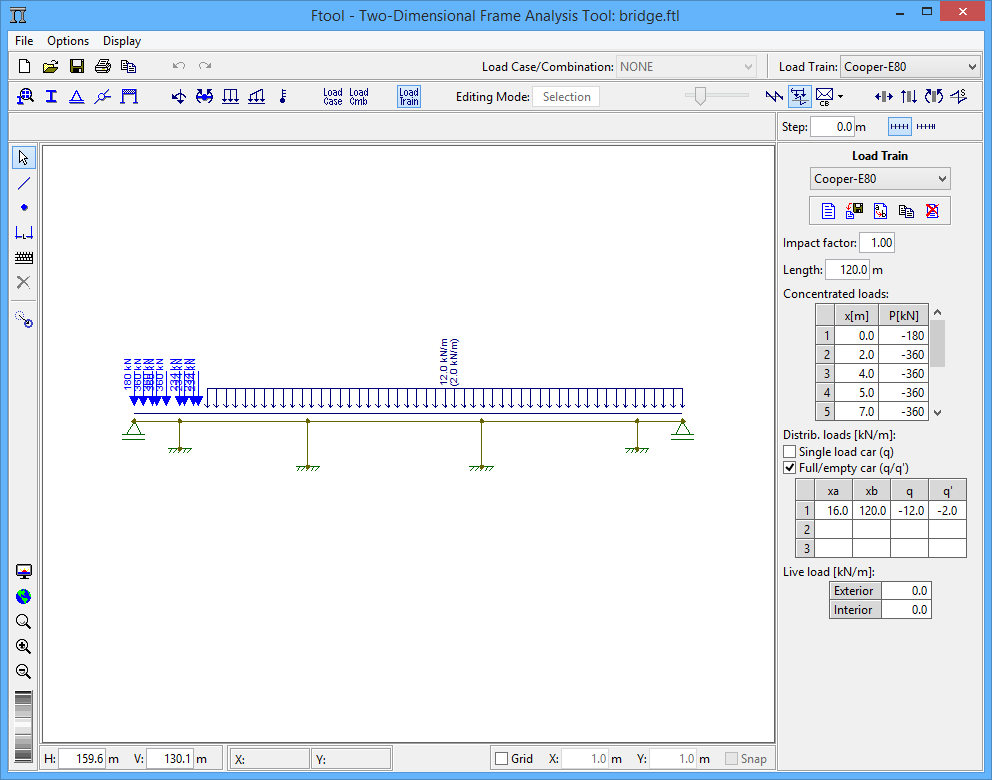 Screenshot do FTOOL - Trem-Tipo